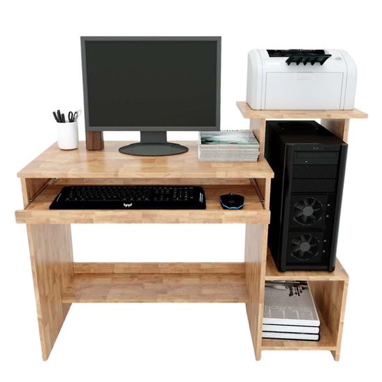 Bàn vi tính kết hợp kệ để máy in gỗ cao su COD68048