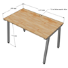 Bàn làm việc 120x60cm gỗ cao su hệ PLY chân lắp ráp HBPL004