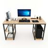 Bàn Vi tính gỗ cao su khung sắt kết hợp kệ COD68044