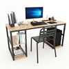 Bàn Vi tính gỗ cao su khung sắt kết hợp kệ COD68044