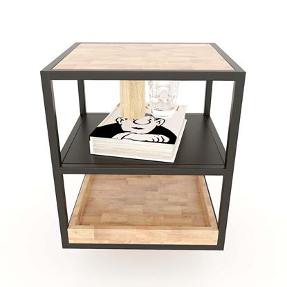 Kệ để đầu giường 3 tầng gỗ cao su khung sắt TDG68031