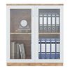 Tủ hồ sơ 2 tầng cửa kính gỗ cao su 80x40x87cm THS68024