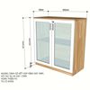 Kệ hồ sơ 2 tầng cửa kéo gỗ cao su 80x40x87cm THS68023