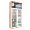 Tủ hồ sơ cửa kính có khóa 4 tầng gỗ cao su THS68041
