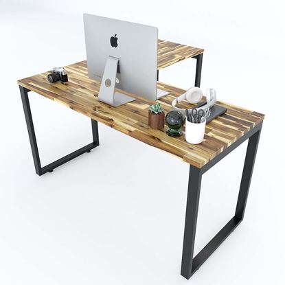Bàn làm việc chữ L 140x140cm chân sắt lắp ráp HBWD014