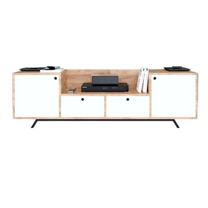 Kệ tivi phòng khách gỗ cao su chân sắt 160x36x48cm KTV68060