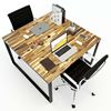 Bàn cụm 2 người 120x120cm gỗ tràm chân sắt lắp ráp hệ Wooden HBWD011