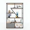 Kệ trang trí có tủ gỗ cao su khung sắt 120x35x180(cm) KTB68073