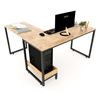 Bàn vi tính góc L 140x140cm gỗ cao su chân sắt lắp ráp COD68046