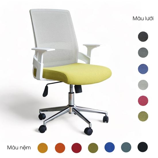 Ghế văn phòng chân xoay viền trắng M1086 - 01
