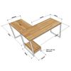 Bàn vi tính góc L 140x140cm gỗ cao su chân sắt lắp ráp COD68046