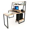 Bàn vi tính chữ L kết hợp kệ sách 140x140x145cm COD68047