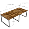 Bàn họp gỗ tràm 120x240cm chân sắt lắp ráp hệ Wooden HBWD010