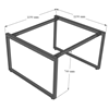 HBRT011 - Bàn cụm 2 người 120x120cm hệ RECTANG chân sắt lắp ráp
