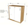 Tủ hồ sơ 2 tầng cửa lùa gỗ cao su 80x40x87cm