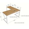 Bàn góc L 140x140cm chân sắt chữ K lắp ráp CD68012