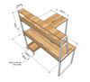 Bàn vi tính chữ L kết hợp kệ sách 140x140x145cm COD68047