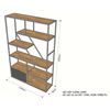 Kệ trang trí có tủ gỗ cao su khung sắt 120x35x180(cm) KTB68073