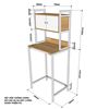 Kệ máy giặt có tủ gỗ cao su khung sắt KMG68007