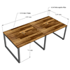 Bàn cụm 4 gỗ tràm 120x240cm chân sắt lắp ráp hệ Wooden