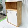 Tủ hồ sơ gỗ cao su cao 3 tầng cửa lùa THS68029