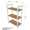 Kệ trang trí GONY 3 tầng gỗ kết hợp khung sắt lắp ráp KS68099