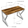 Bàn làm việc 120x60cm gỗ tràm hệ Wooden  chân Kconcept lắp ráp HBWD020