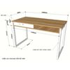 BD68061 - Bàn học có hộc kéo gỗ cao su chân sắt lắp ráp