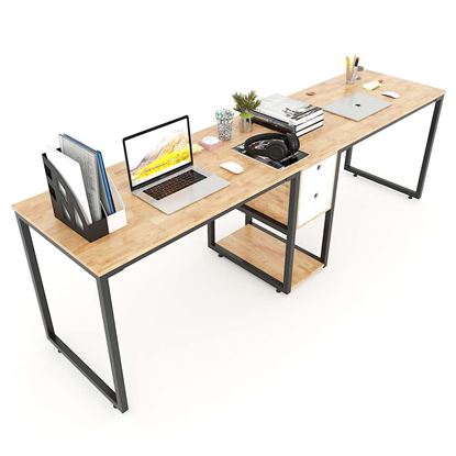Bàn làm việc 2 người ngồi kết hợp chân tủ 240x120x75cm BD68064