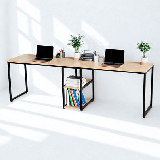 Bàn làm việc 2 người ngồi kết hợp chân tủ 240x120x75cm BD68063