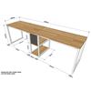 Bàn làm việc 2 người ngồi kết hợp chân tủ 240x120x75cm BD68064