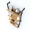 Kệ sắt áp tường 4 tầng 65x25x145cm gỗ cao su khung sắt KTT68016