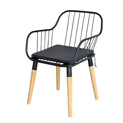 GCF046 - Ghế cafe lưng khung sắt chân gỗ