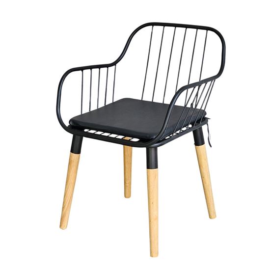 GCF046 - Ghế cafe lưng khung sắt chân gỗ