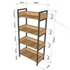 Kệ sách trang trí  VEGA 4 tầng gỗ cao su khung sắt KS68076
