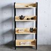 Kệ sách trang trí  VEGA 4 tầng gỗ cao su khung sắt KS68076