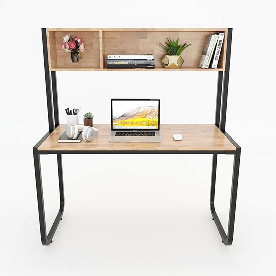 Bàn học kết hợp kệ 2 ngăn UBAN 126x60x141cm gỗ cao su FD68028