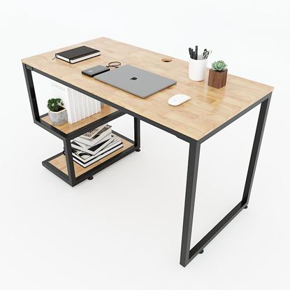 Bàn học UBAN kết hợp kệ 120x60x75cm gỗ cao su FD68032