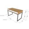 Picture of Bàn làm việc UBAN II có ngăn kéo 120x60cm gỗ cao su chân sắt lắp ráp BD68053