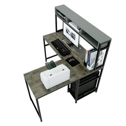COD68037 - Bàn vi tính góc chữ L kết hợp kệ (120x130x133cm)