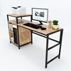 COD68035 - Bàn Vi tính gỗ cao su khung sắt kết hợp kệ