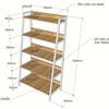 Kệ khung sắt hình thang 5 tầng gỗ cao su