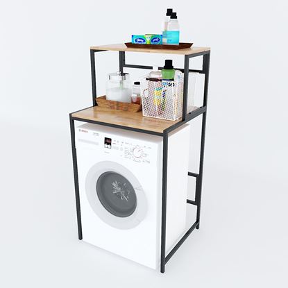 KMG68003 - Kệ máy giặt 2 tầng gỗ Cao Su khung sắt tĩnh điện