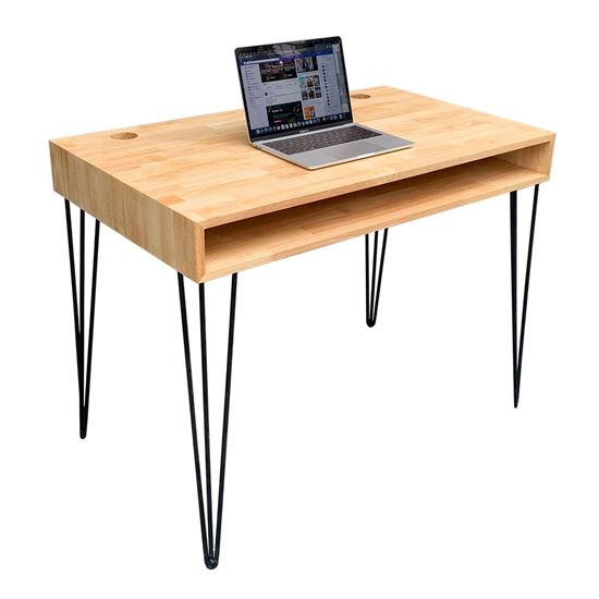 Bàn học có ngăn hộc 100x60cm chân sắt Hairpin sơn tĩnh điện  BD68052