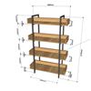 KS68070 - Kệ trang trí VERNON 4 tầng gỗ kết hợp khung sắt