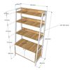 Kệ sách, trang trí khung sắt hình thang 5 tầng có tủ gỗ cao su