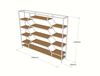 Kệ sách trưng bày khung sắt  gỗ cao su KTB68062