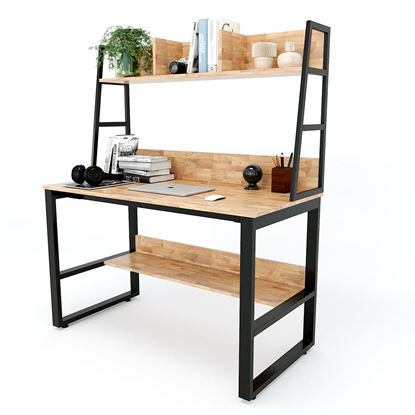 Bàn liền kệ sách 120x60x145cm gỗ cao su FD68020