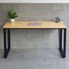 Bàn làm việc 140x60cm gỗ cao su chân sắt hệ Rectang lắp ráp HBRT003