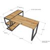 Kích thước Bàn FrameDesk góc chữ L kết hợp kệ ( 160x120x75cm)